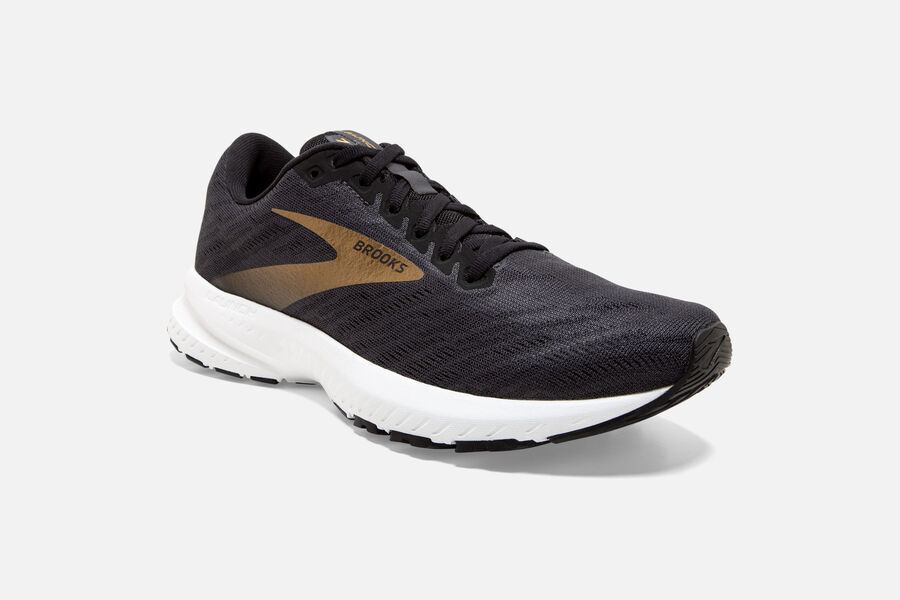 Launch 7 Road Brooks Running Shoes NZ Mens - Black/Gold - LMQKRO-439